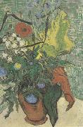 Vincent Van Gogh Wild Flowers and Thistles in a Vase (nn04) oil painting reproduction